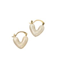 Серьги "Сердце" (белый в золоте)