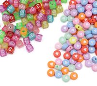 Бусины пластиковые "Цифры и сердце"