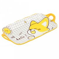 Блюдо фарфоровое "Просыпайся" (310х164х34 мм)