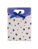 Пакет бумажный подарочный "Many flowers" (16х12х6 см; blue)