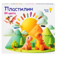 Пластилин для лепки "Восковой пластилин" (24 цвета)