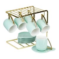Набор чашек с блюдцами "5th Avenue. Mint. На металлической подставке" (13 предметов)