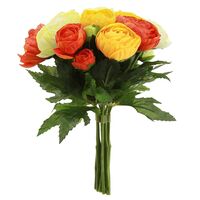 Цветок искусственный "Букет. Роза" (215 мм; оранжевые тона)