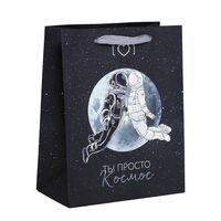 Пакет бумажный подарочный "Ты просто космос" (23х18х10 см)