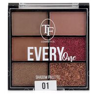 Палетка теней для век "Every One" тон: 01, красно-коричневый