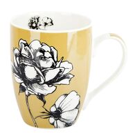 Кружка "Цветы" (желтый)