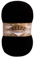 Пряжа "ALIZE. Angora Gold №60" (100 г; 550 м; черный)