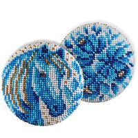 Набор для вышивания бисером "Талисман Гжель" (80х80 мм)