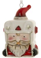 Ёлочная игрушка "Дед мороз-колокольчик красный"