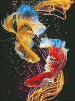 Алмазная вышивка-мозаика "Золотые рыбки" (300х400 мм)