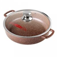 Жаровня алюминиевая с крышкой 2,5 л "Шоколад"