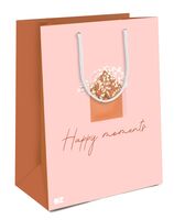 Пакет бумажный подарочный "Happy moments" (23х18х11 см)