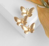 Брошь "Бабочки" (матовое золото)