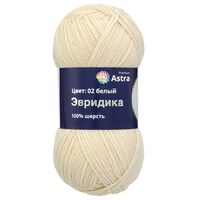 Пряжа "Эвридика №02" (100 г; 200 м; белый)