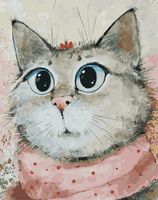 Картина по номерам "Удивлённый котик" (400х500 мм)