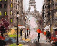Картина по номерам "Дождливый Париж" (400х500 мм)