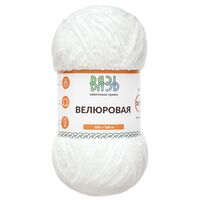Пряжа "Велюровая №01" (100 г; 160 м; белый)