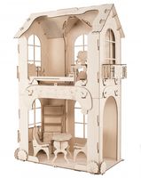 Сборная деревянная модель "Дом для кукол. С мебелью"