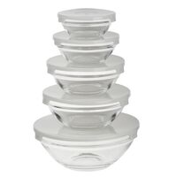 Набор салатников стеклянных (5 шт.; серый)