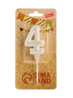 Свеча для торта "Праздник. Цифра 4" (жемчужный перламутр с блестками)