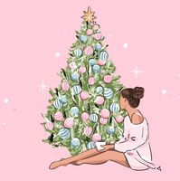 Картина по номерам "Нарядная ёлочка" (200х200 мм)