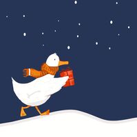 Картина по номерам "Несу подарочек" (200х200 мм)