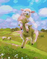 Картина по номерам "Счастливая овечка" (400х500 мм)