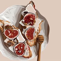 Картина по номерам "Инжир+мёд" (200х200 мм)