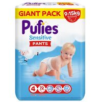 Подгузники-трусики "Pufies Pants Sensitive Maxi" (9-15 кг; 72 шт.)