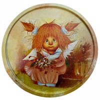 Поднос металлический "Ангел душевного тепла" (200 мм)