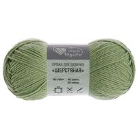 Пряжа "Шерстяная №404" (100 г; 165 м; зелёный)