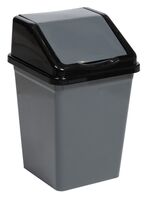 Ведро для мусора "С подвижной крышкой" (10 л; серо-чёрный)