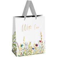 Пакет бумажный подарочный "With love" (18х23х10 см)