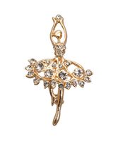 Брошь "Балерина" (белая в золоте)