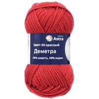 Пряжа "Деметра №04" (100 г; 100 м; красный)