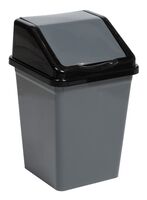 Ведро для мусора "С подвижной крышкой" (16 л; серо-чёрный)