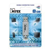 USB MicroUSB Flash Drive 8Gb Mirex Smart (Silver)