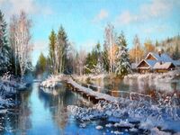 Картина по номерам "Зима на реке" (300х400 мм)