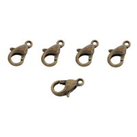 Замок для бижутерии "Карабин" (10 мм; 5 шт.; латунь)