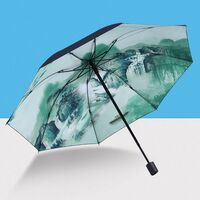 Зонт "Китайская живопись" (зеленый)