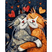 Картина по номерам "Кошачьи объятия" (400х500 мм)