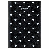 Обложка на паспорт "Сердечки" (чёрный)