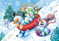 Пазл "Снеговички на горке" (35 элементов)