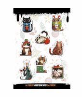 Набор 3D наклеек "Новогодние коты"