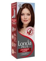 Крем-краска для волос "Londa Plus. Для упрямой седины" тон: 7/01, натуральный пепельный блондин