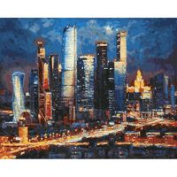 Картина по номерам "Вечерние огни Москва Сити" (400х500 мм)
