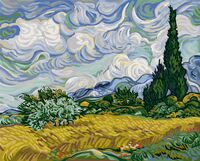 Картина по номерам "Винсент ван Гог. Пшеничное поле с кипарисами" (400х500 мм)