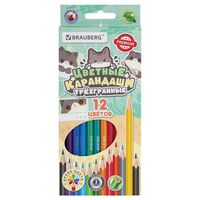 Набор карандашей цветных "Милые коты" (12 шт.; 12 цветов)