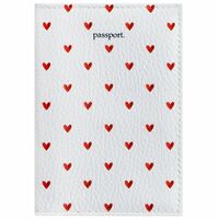 Обложка на паспорт "Сердечки" (белый)