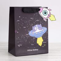 Пакет бумажный подарочный "Kitten Galaxy" (23х18х10 см)